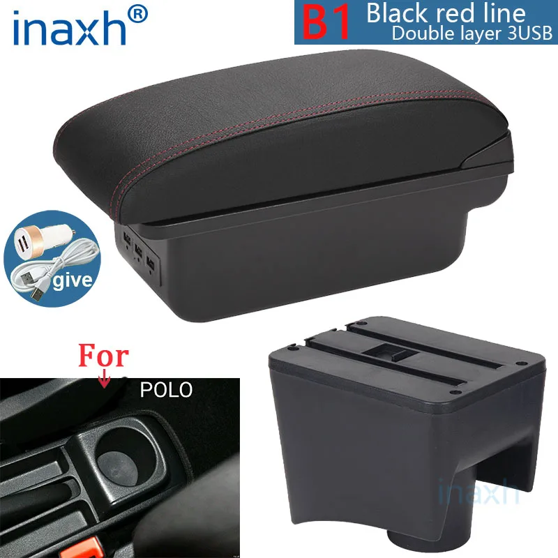 Voor Volkswagen POLO Armsteun nieuwe Voor VW POLO Mk5 6R Vento Auto Armsteun doos Interieur Onderdelen Opbergdoos Auto Accessoires 2012-2018USB