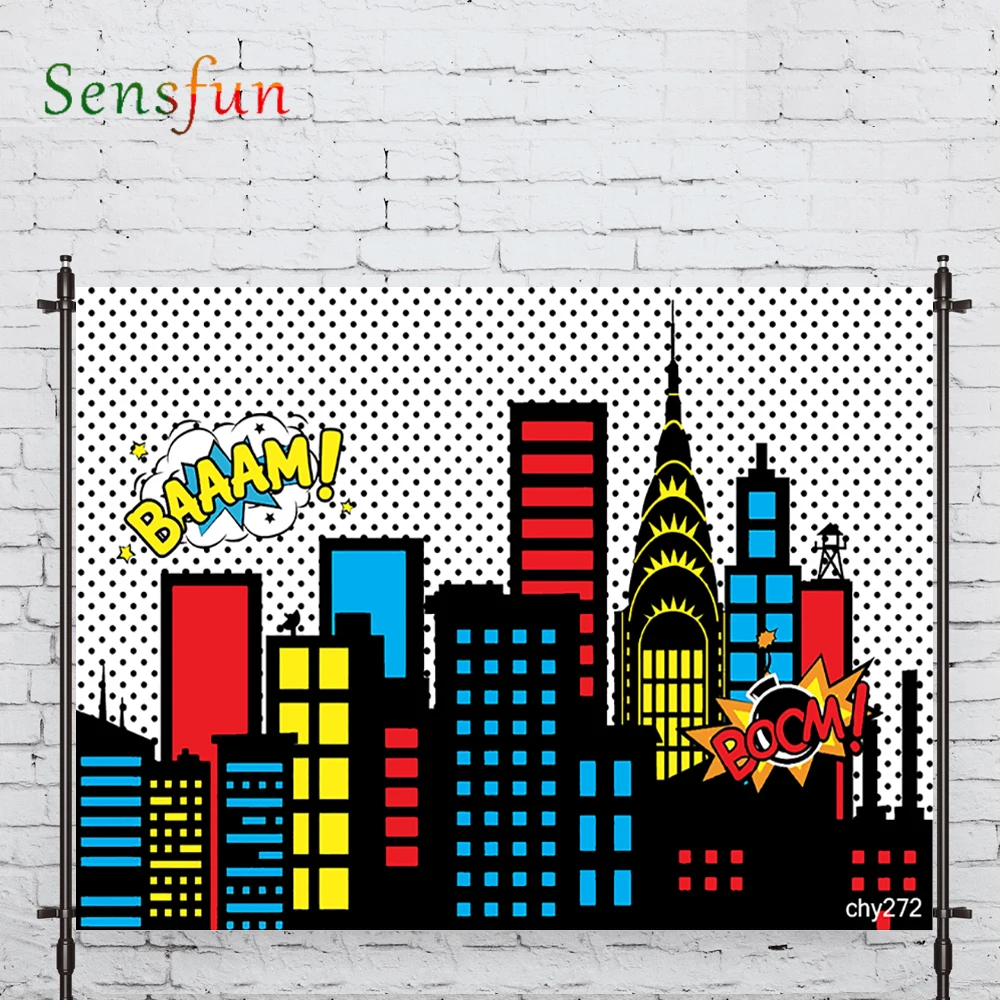 LEVOO Photography Background Super Herp City Birthday Building Fabric Custom Shoot Prop Background Photocall Photo Studio