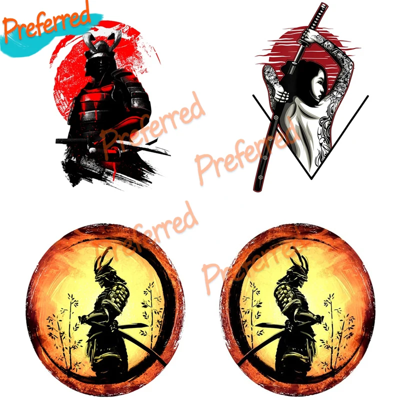 

Самурайская комическая наклейка, мотокросс, гоночный ноутбук, шлем, багажник, настенная виниловая наклейка для автомобиля, высечка