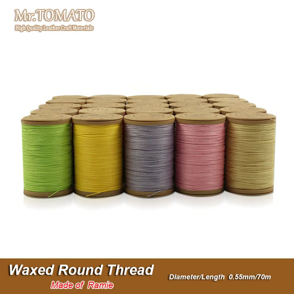 70 meters 0.55mm sewing waxed round Ramie Knitting Thread Reel Hand Stitching hand Sewing Thread Finest Ramie Durable DIY pool