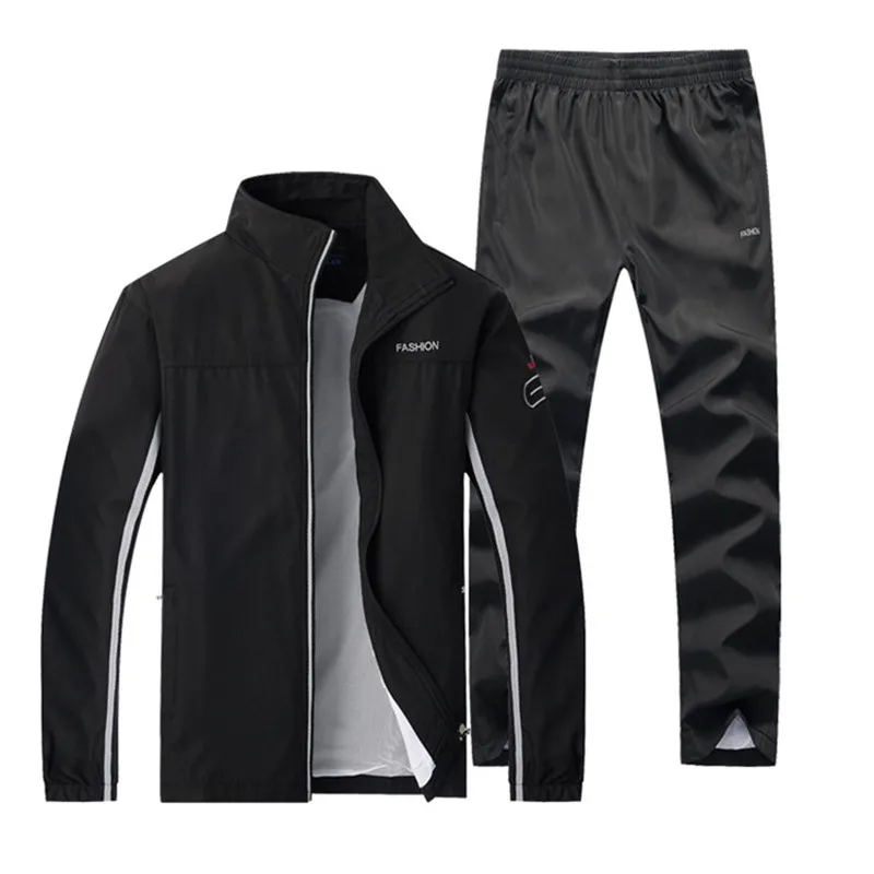 New Men\'s Sportswear Suit Tracksuit Male Sports Sets Spring Autumn Running Clothing 2 Pieces Set Jacket + Pants Asian Size