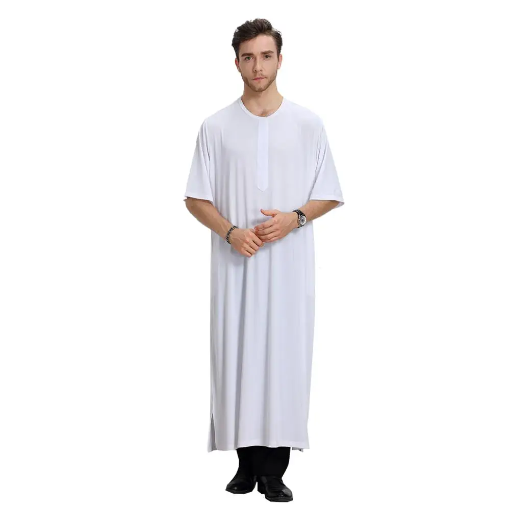 Hanyimidoo Abaya musulmano per uomo Jubba Thobe medio oriente abiti lunghi caftano arabo Dubai abbigliamento islamico per adulti