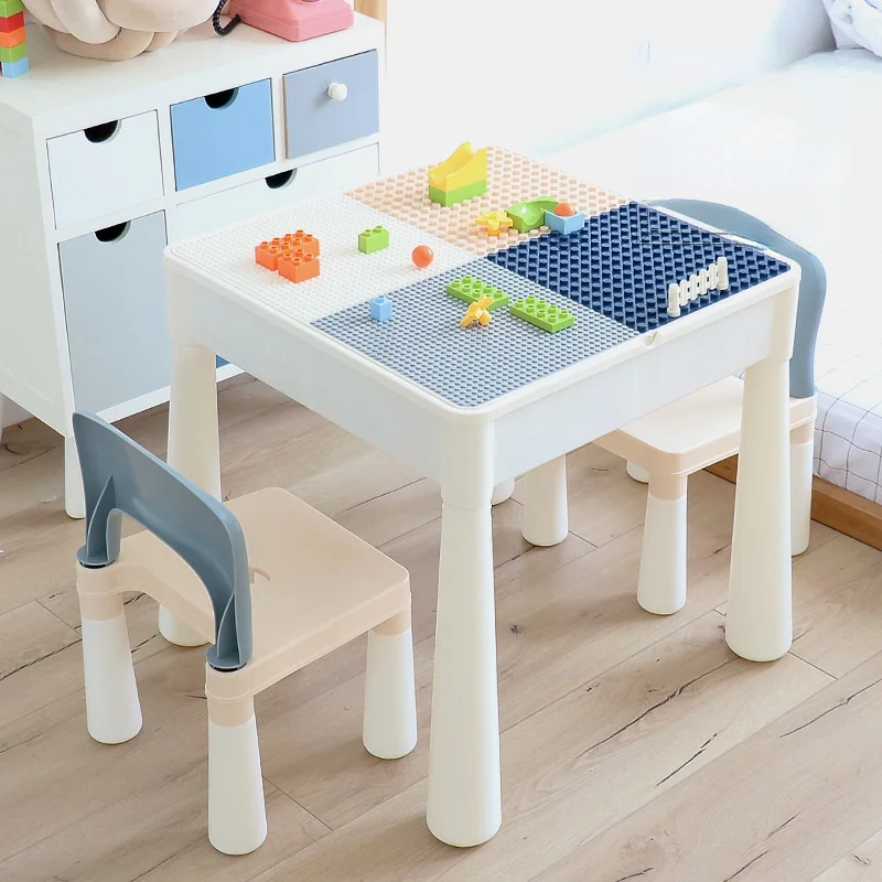 Multifunctional Wooden Table For Children To Develop Small and Medium-sized Granule Building Blocks Assembly Toys