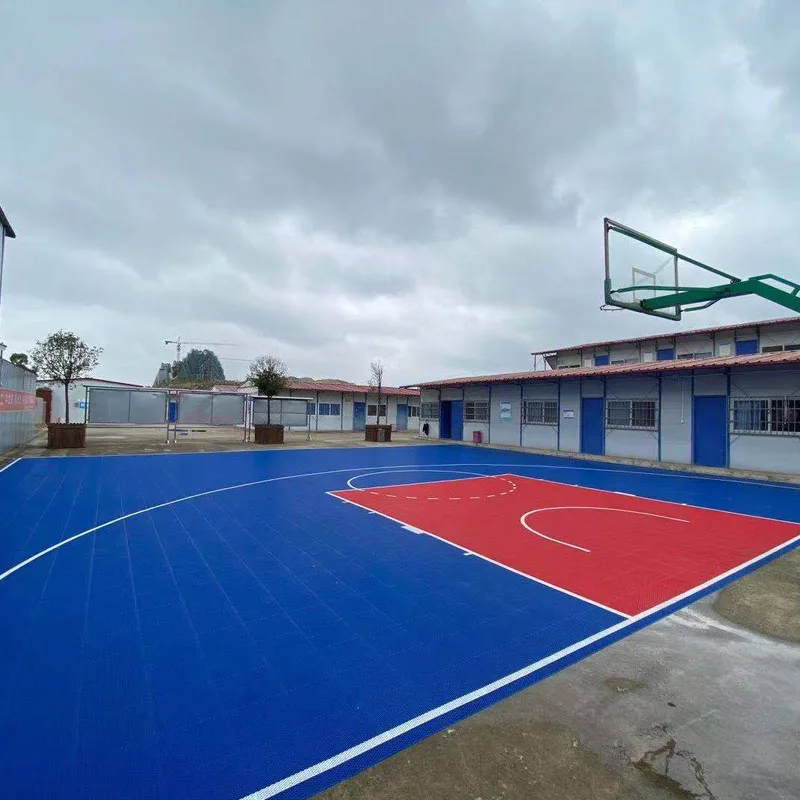 Beable Standard High School Basketball Half Court Dimension With Paint Lines Interlocking Perforated Tiles