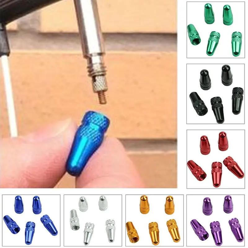 2024 New 5 pcs Aluminum Alloy Road MTB Track Racing Bike Tube Tyre Bicycle Tire Wheel FV French for Valve cap Presta for Valve