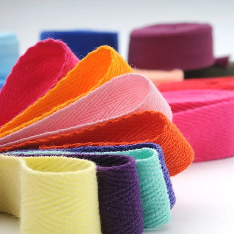 Colourful 10mm 20mm Chevron 100% Cotton Ribbon Webbing Herring Bonebinding Tape Lace Trimming for Packing Accessories DIY 5yards