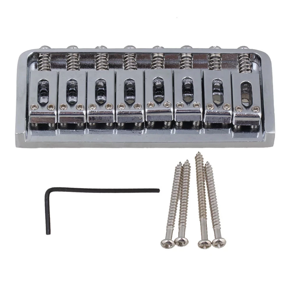 Silver 8 String  Bridge for Electric Guitar with Screws Wrench