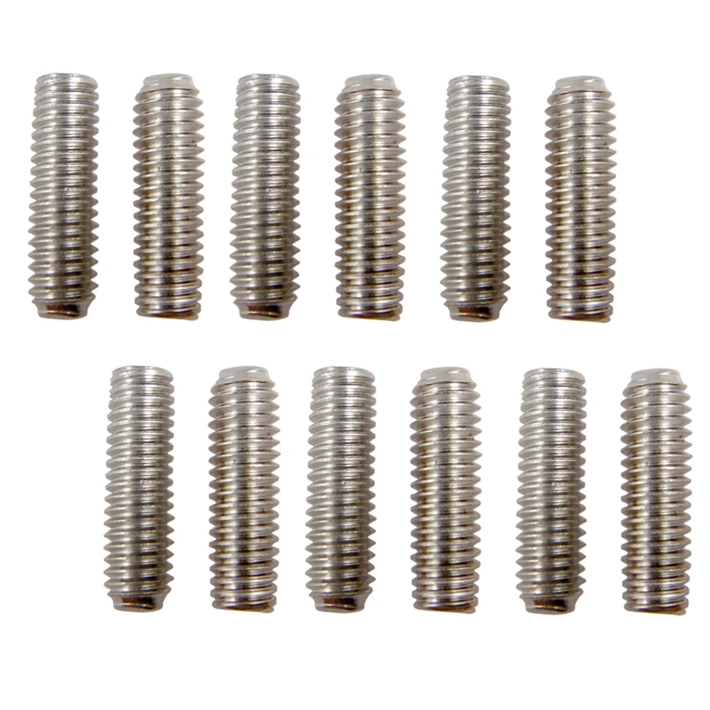 1 Pack/12pcs Guitars Bridge Saddle Height Adjust Hexagon Screws Bolts Silver Luthier Tools DIY