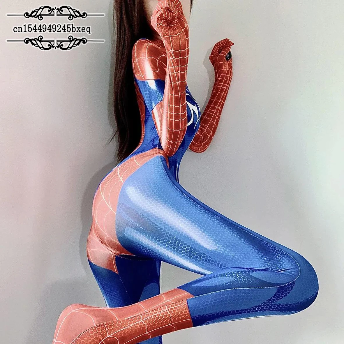 Web Starlet Spider Sexy Tights Women\'s Clothes Social Network Live Broadcast Adult Open File One-Piece Suit Performance Clothes