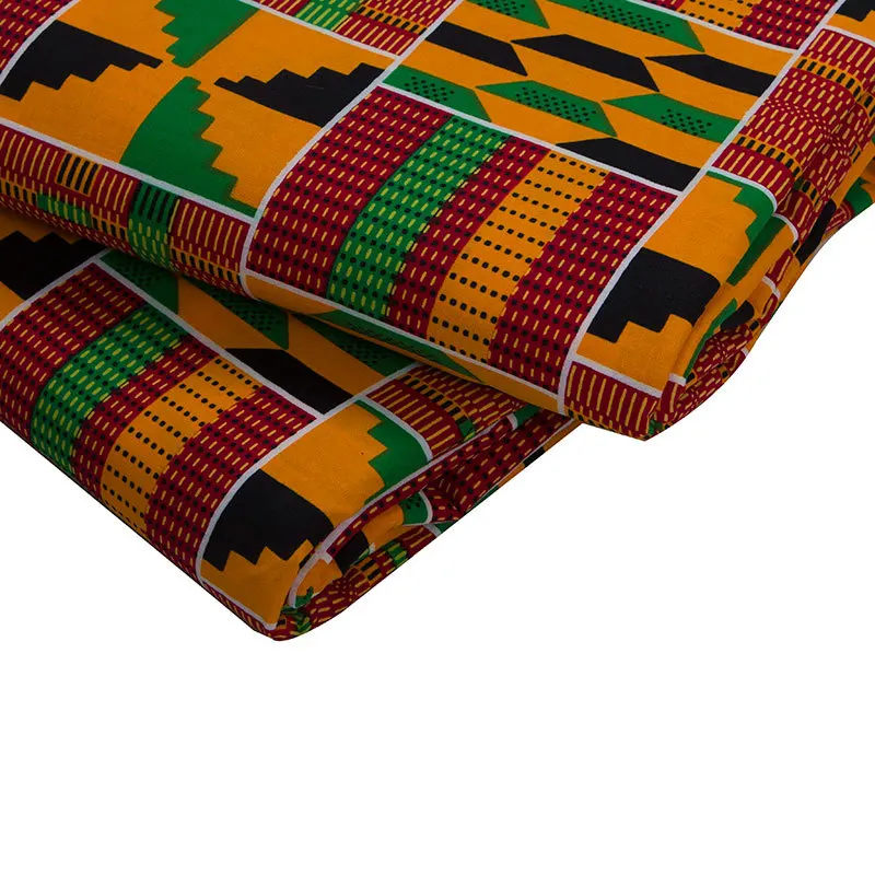 Soft Classic Ankara African Prints Kente Fabric Real Wax Pagne 100% Cotton Top Sewing Material For Dress Patterned Patchwork