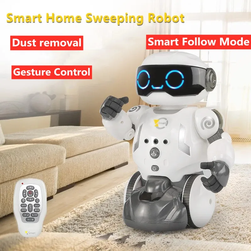 

Remote Control Intelligent Sweeping Robot Can Dust Removal Obstacle Avoidance Smart Follow Sweep Clean Robot Kids Friend Gesture