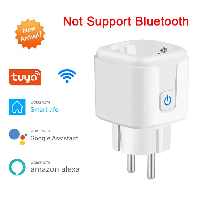 Smart Plug WiFi&Bluetooth pairing Socket EU 16A Power Monitor Timing Function Tuya SmartLife APP Control Works With Alexa Google