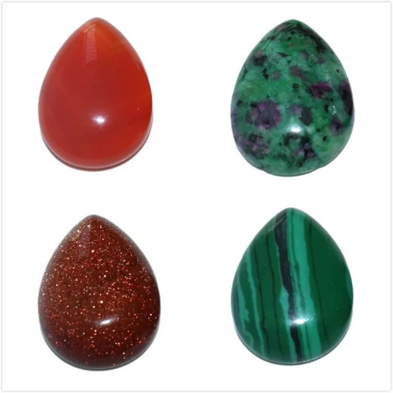 10pcs/lot 8 10 12 14 16 18 20mm CAB Cabochon Natural Stone Water Drop Shape Beads For DIY Jewelry Making Agates Diy Necklace