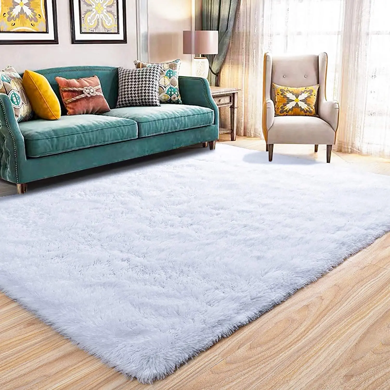 

Fluffy Area Rugs for Living Room Fuzzy Shaggy Accent Carpet Nursery Rugs Home Decor Non-Slip Carpet Super Soft Indoor Modern Rug