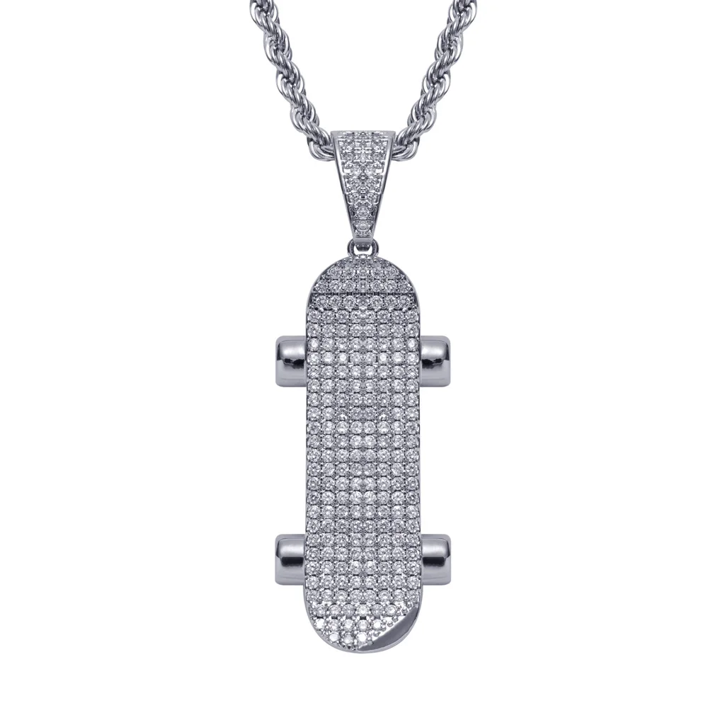 

Iced Out Bling маленький кулон в форме скутера, ожерелье Mirco Pave Prong Setting для мужчин, женщин, мужчин, модные ювелирные изделия в стиле хип-хоп BP123