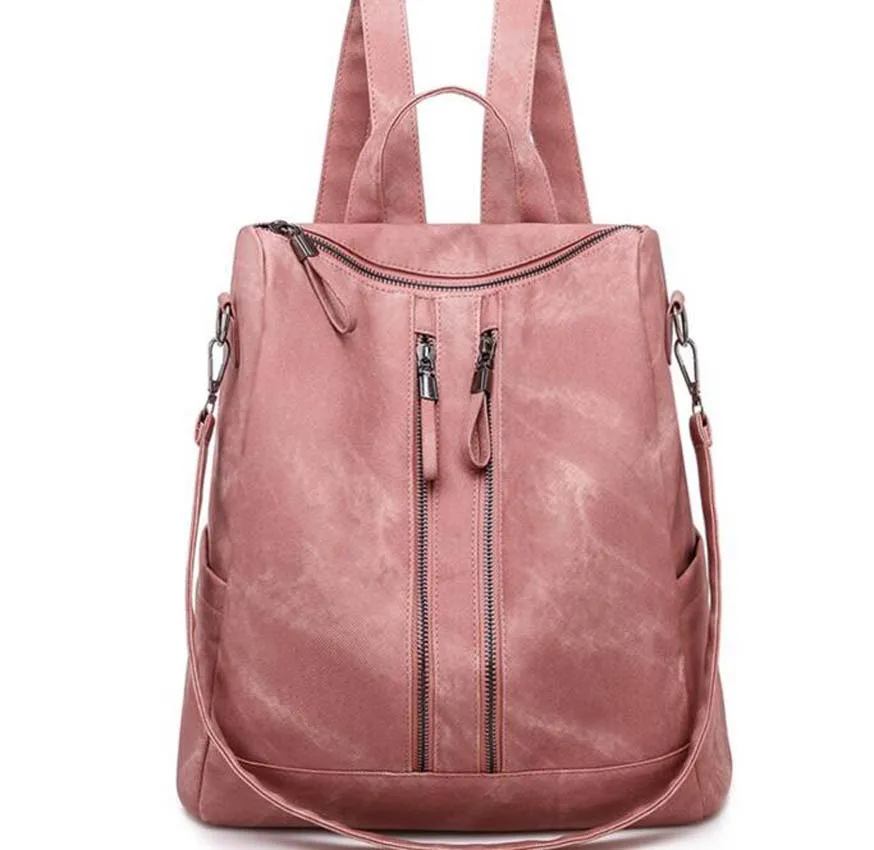 Wholesale New Hot Sale Fashion Style Soft Leather Solid Backpack Men Women's High Capacity Shoulder Bags Outdoor Travel Bag