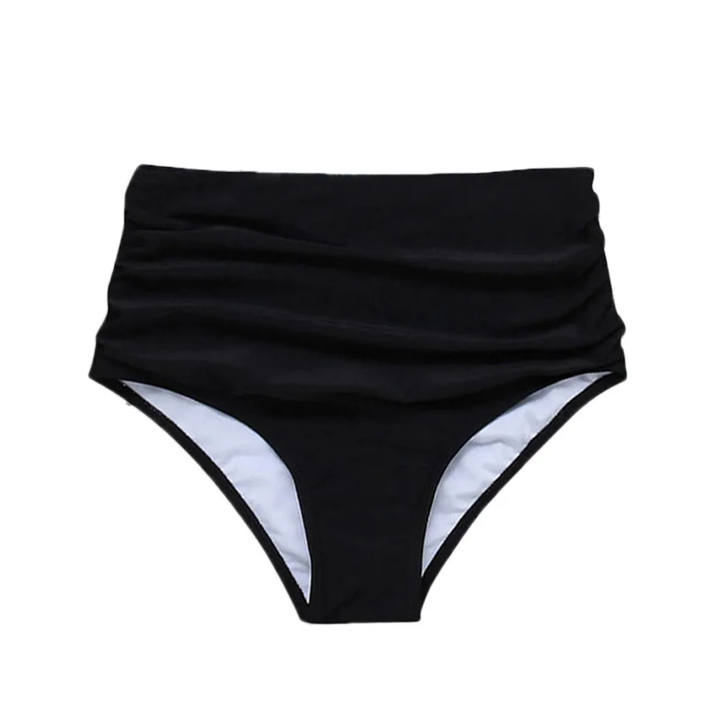 Fashion Bikini Panties Women Black Pants High Waisted Bikini Swim Pants Shorts Bottom Swimsuit Swimwear Female High Waist 2021