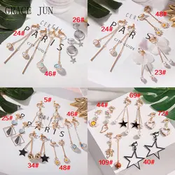 GRACE JUN 3 Pairs/Set Clip on Earrings No Pierced for Women Girls Fashion Party Birthday Cuff Earrings Charm Jewelry Ear Clip