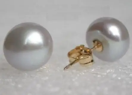 

New Arrival Favorite Pearl Earring Perfect 8-9mm Natural Grey Freshwater Pearl Gold Color Silver Stud Fine Jewelry Women Gift