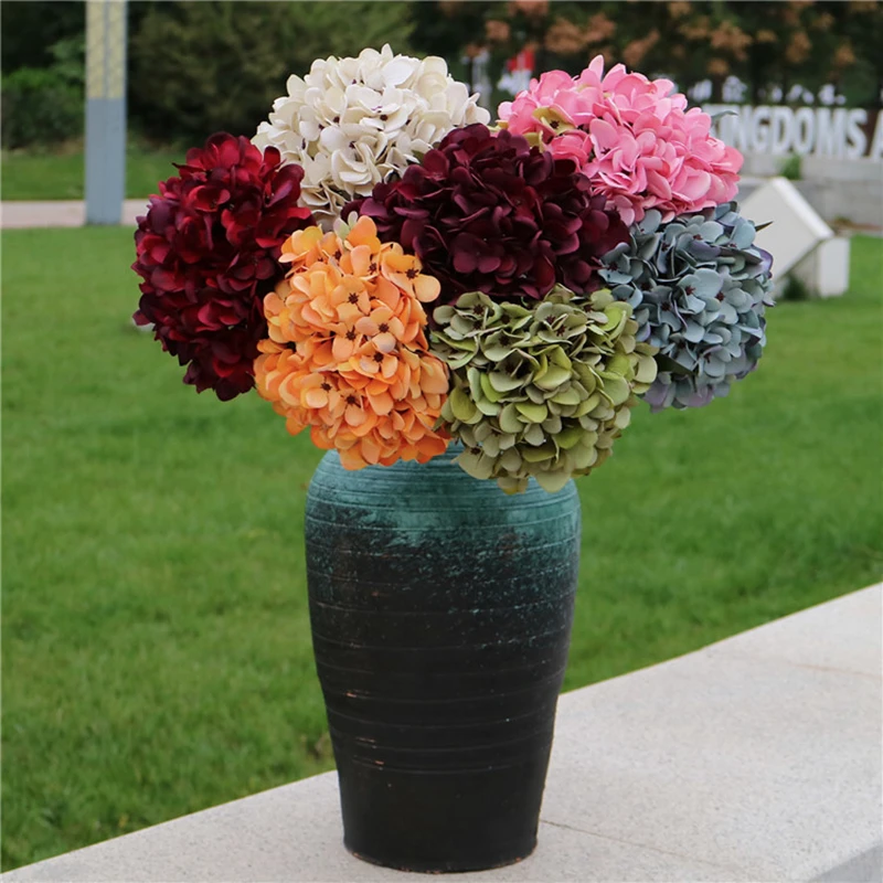 Artificial Hydrangea Wedding Flowers Wall Home New Year's Decoration Accessories Diy Bridal Bouquet Background Indoor Bonsai