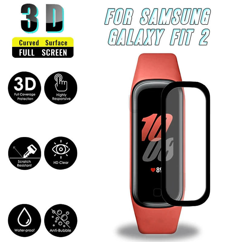 Screen Protector Film For Samsung Galaxy Fit 2 SM-R220 Smartwatch Scratch Proof 3D-Curved Soft Edge Full Coverage Accessories