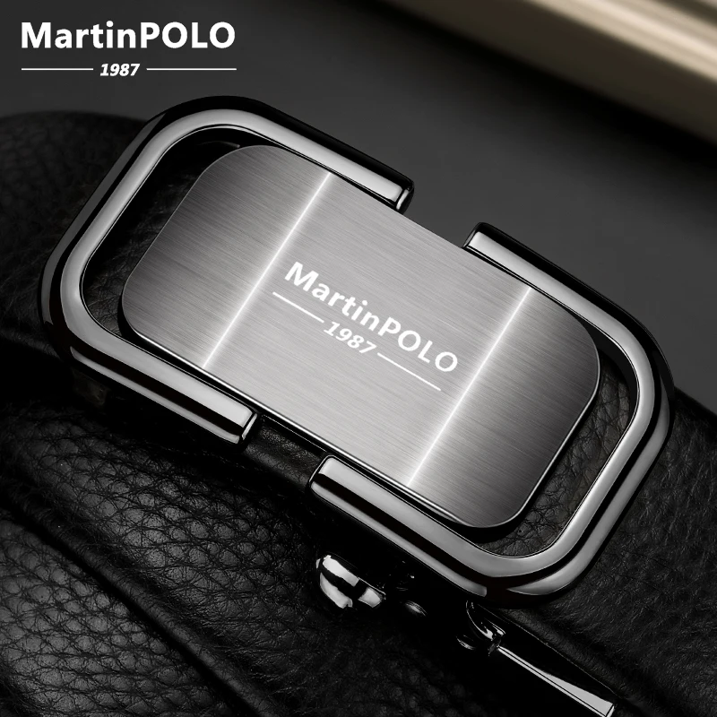 

MartinPOLO Genuine Leather Belt Men Cowskin Strap Luxury Belts For Male Alloy Automatic Buckle Fashion Belt Width 3.5cm