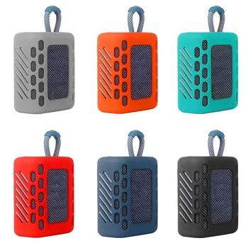 New Silicone Case Cover Skin With Carabiner For JBLgo3 Portable Wireless Blue-tooth Speaker Protective Case For Outdoor Travel