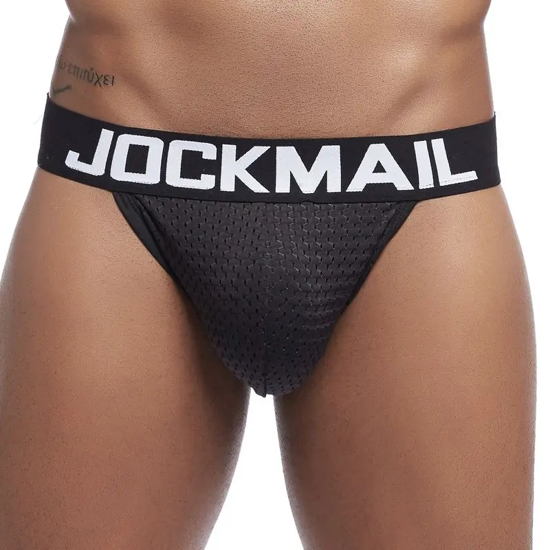 JOCKMAIL Sexy Underwear Men Bikini Briefs  Breathable Mesh Calzoncillos Hombre Slip Tangas Gay Penis Pouch Jockstrap Underpants