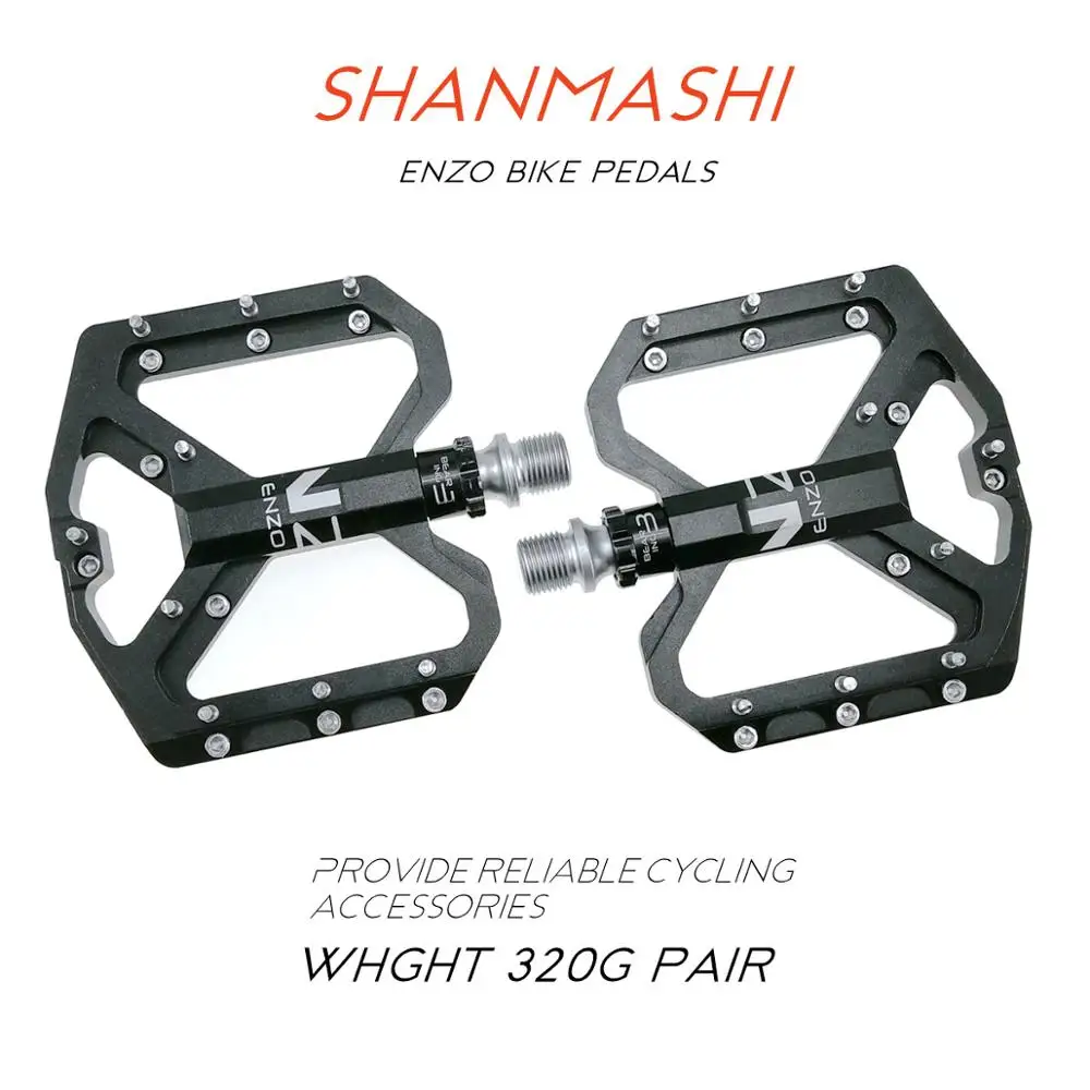 SHANMASHI ENZO Flat Foot Ultralight Mountain Bike Pedals MTB  Aluminum Sealed 3 Bearing Anti-Slip Bicycle Pedals Bicycle Parts