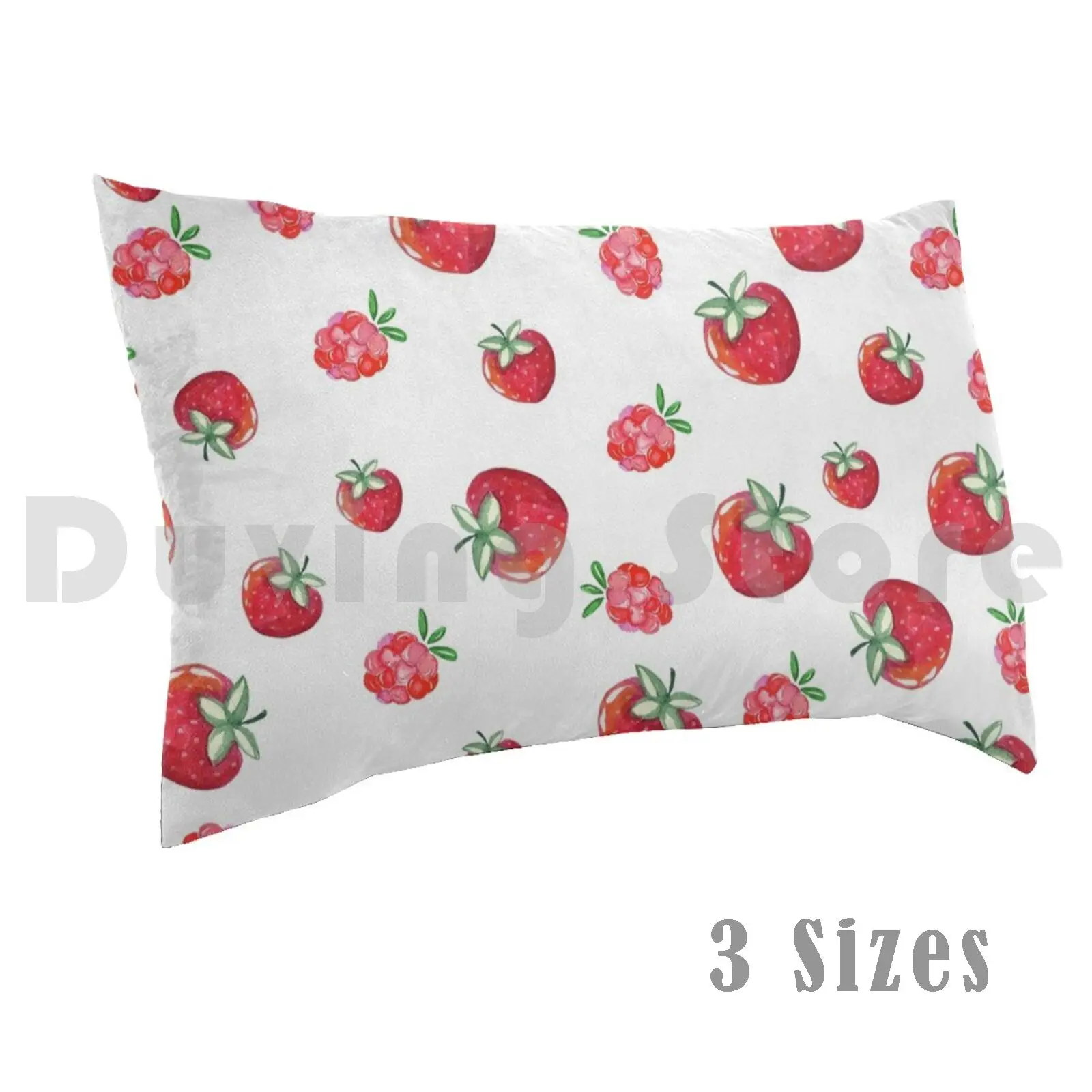 Strawberry And Raspberry Pillow Case Printed 50x75 Paint Autumn Splash Fruit