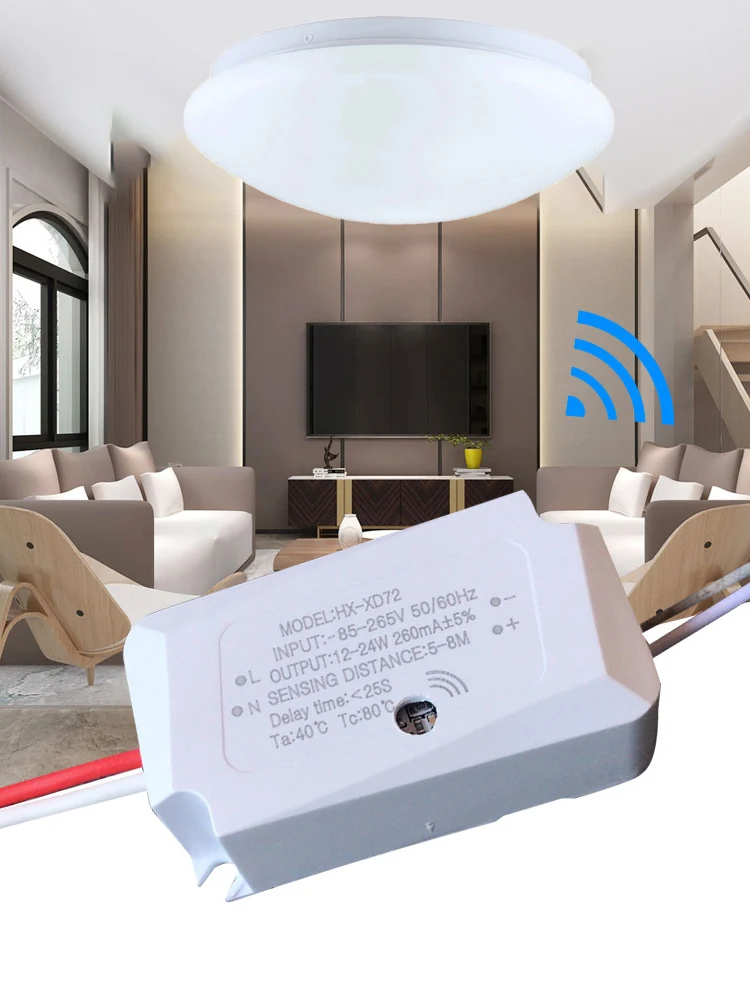 Radar Motion Sensor LED Driver 12W-24W for Outdoor Wall Lamp Replace Control Sensor Power Microwave Radar Ceiling Light 100-240V