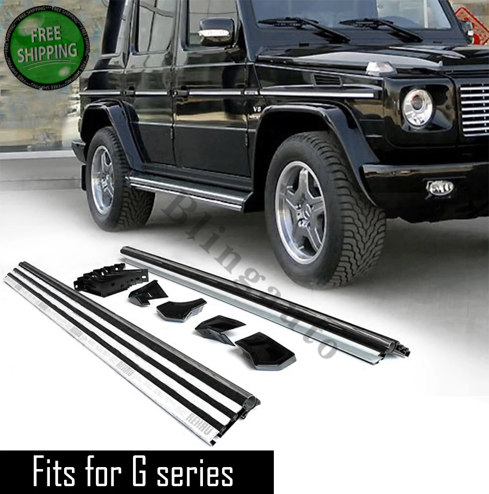 Side bar fits for Mer-cedes Be-nz G55 G65 G500 W463 1990-2018 side step bar car pedal protector running board