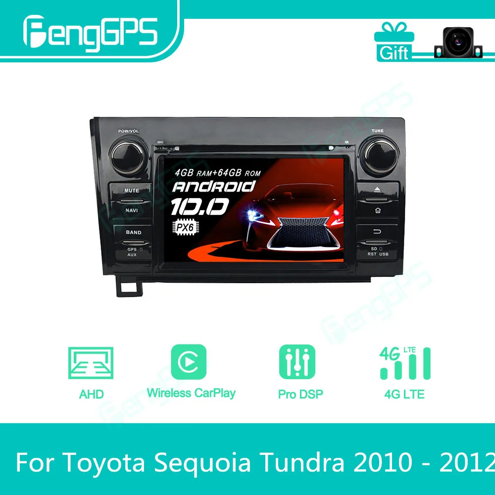 For Toyota Sequoia Tundra 2010 - 2012 Android Car Radio Stereo Multimedia DVD Player 2 Din Autoradio GPS Navigation PX6 Unit