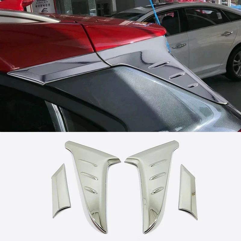 

ABS Chrome For Hyundai Kona Encino 2018 2019 Accessories Car Rear Door Window pillar frame panel strips Cover Trim 2pcs