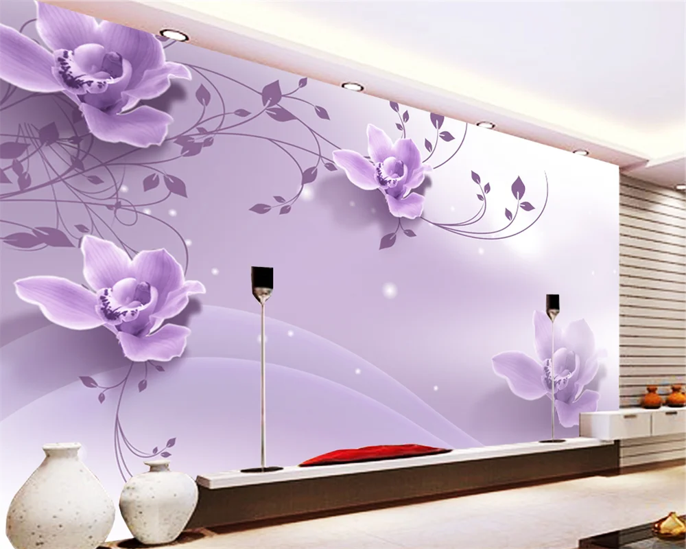 Benutzerdefinierte Tapete 3D Papel de Parede schöner Traum einfache Blume TV Hintergrund Wand Wohnzimmer Schlafzimmer Restaurant Dekoration