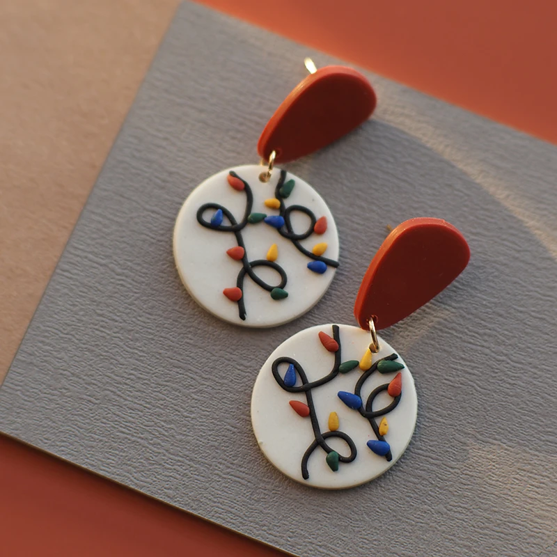 Fall Winter Holiday Christmas Handmade Bow Shape Ribbon Bell Polymer Clay Festive Earrings Dangle Sets Jewelry Gifts Party Wear - Image 6