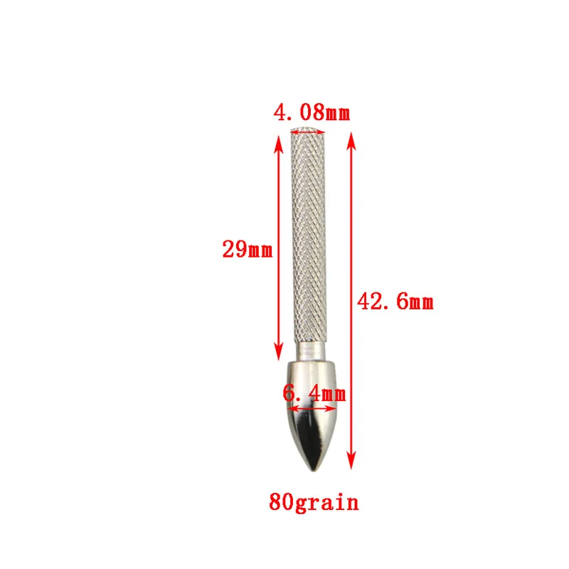 Pointe de flèche de chasse en acier au carbone plaqué dégrad, têtes larges de tir à l'arc, 80 garins, ID 20/50mm, 10 pièces, 4.22 pièces