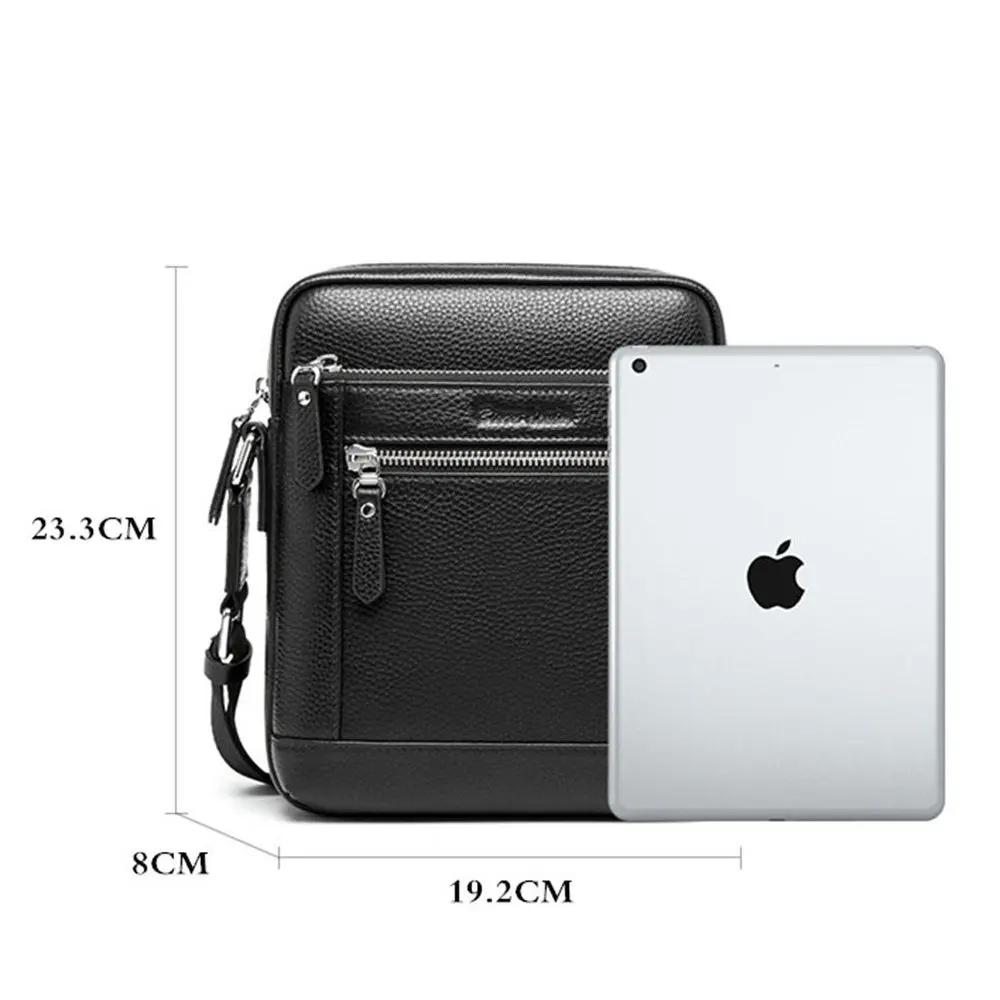 BISON DENIM fashion men bag genuine leather men messenger bags business male small shoulder bags