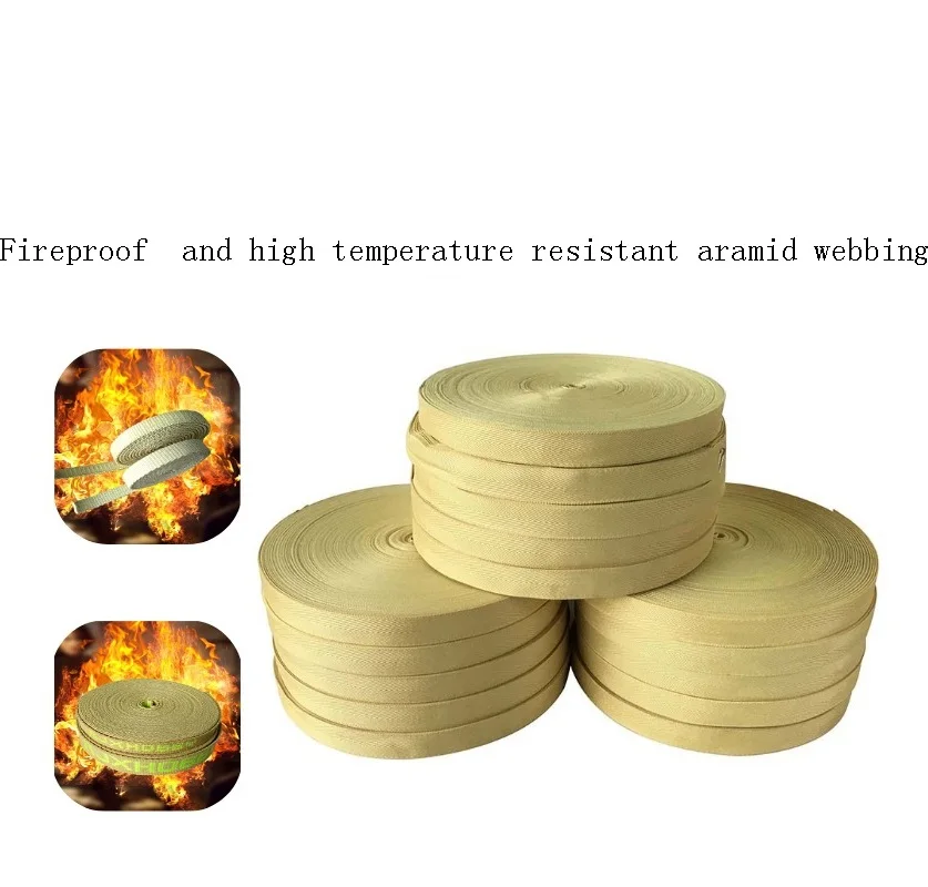 Fireproof high temperature resistant aramid webbing for Fire Industry High temperature equipment Insulation equipment accessorie