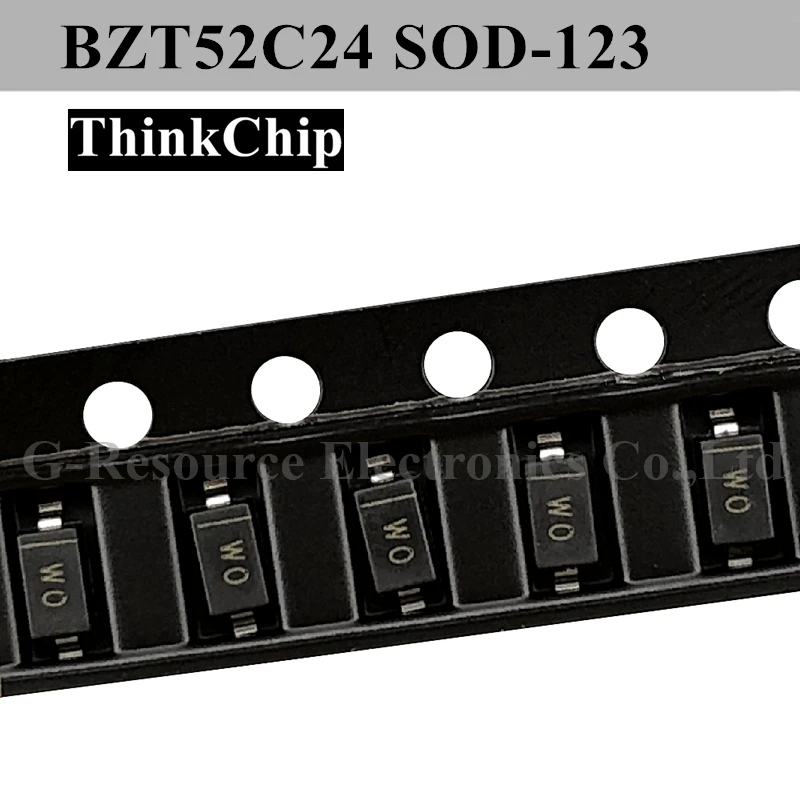 (100 шт.) BZT52C24 SOD-123 SMD 1206 стабилизированный диод напряжения 24 В (маркировка WO)
