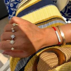 cz star ring for girl women open adjusted size fashion trendy jewelry
