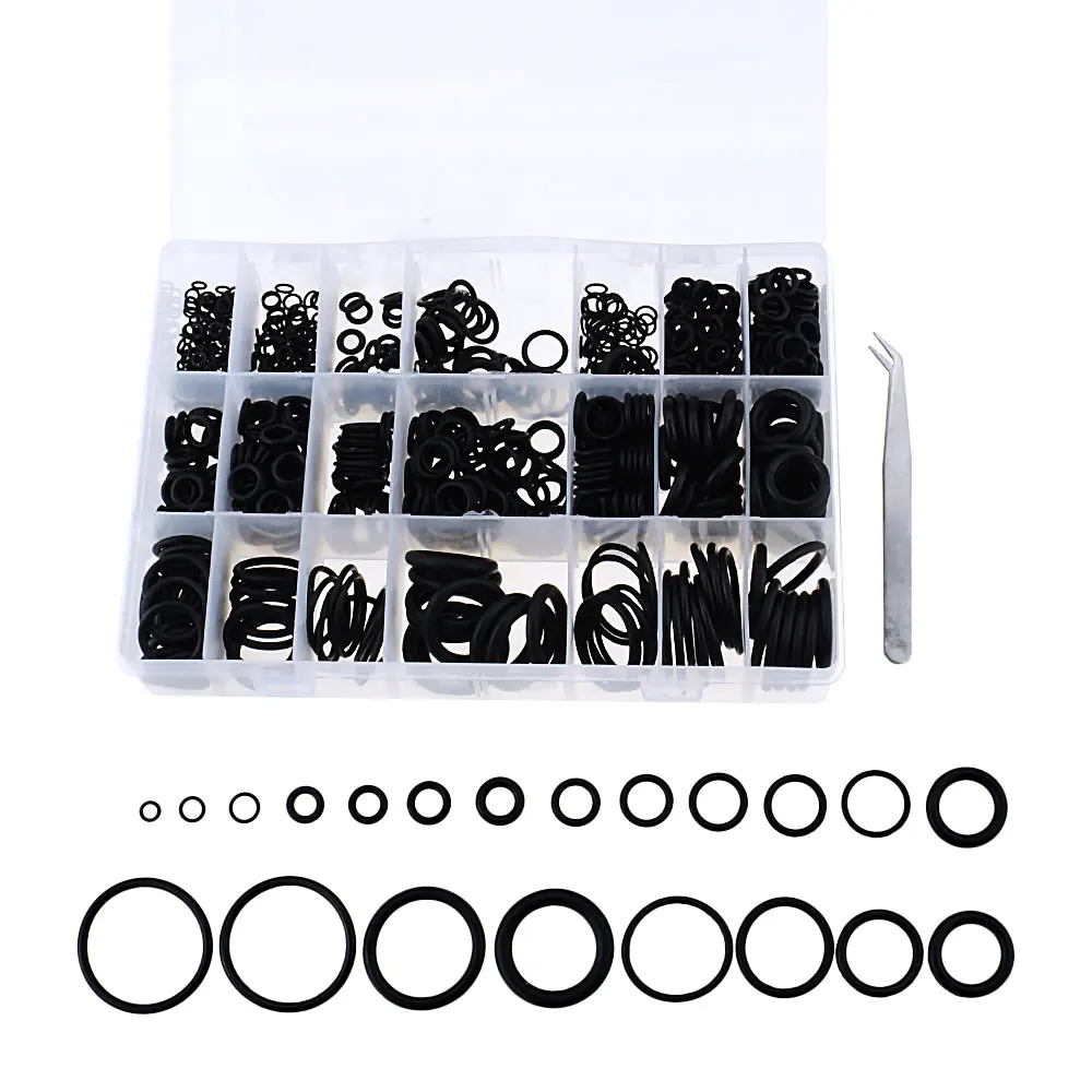 960PCS/Box O Ring Rubber Washer Seals Assortment Black O-Ring Seals Set Washers For Car Gasket With 1PCS Tweezers