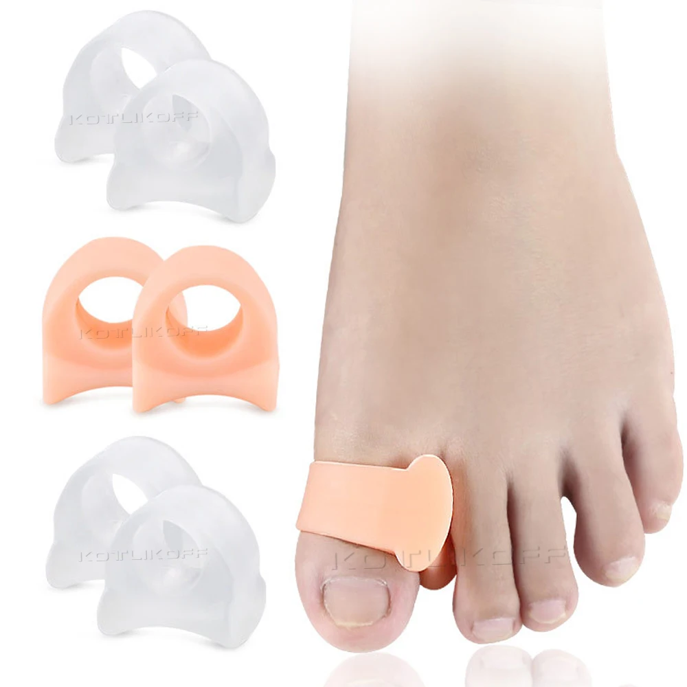 Silicone Gel Foot Toe Separator Thumb Valgus Protector Bunion Hallux Valgus Guard Feet Overlapping Corrector Pad Insert 2 PCS