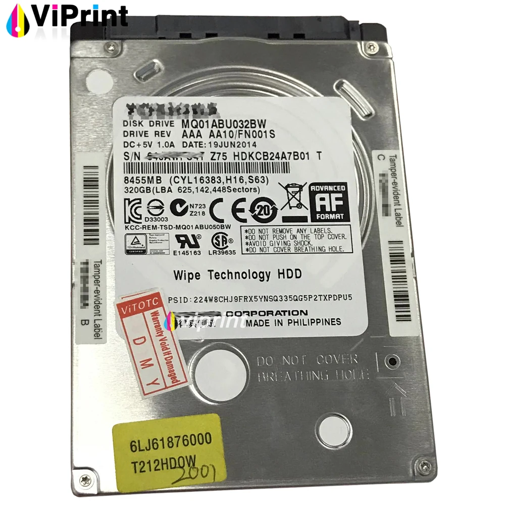 Wipe Technology HDD 320G DRIVE For Toshiba e-STUDIO 2508 2508A 3008A 3508A 4508 4508A 5008A Copier System Hard DISK