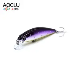 AOCLU-Hard Minnow Crank Fishing Lures, Sinking Wobbler, Jerkbait, Bass, Fresh Saltwater, Long Distance,Easy Cast Boat,50mm, 6.2g