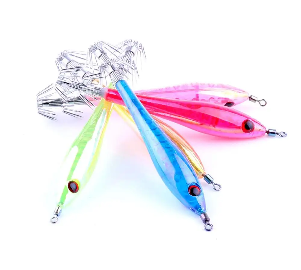 

5Pcs Squid Jigs Lure 9.5cm 6g Shrimp Fishing Lure Octopus Cuttlefish Baits Squid Jig Luminous Bait Pesca Carp Fishing Wobbler