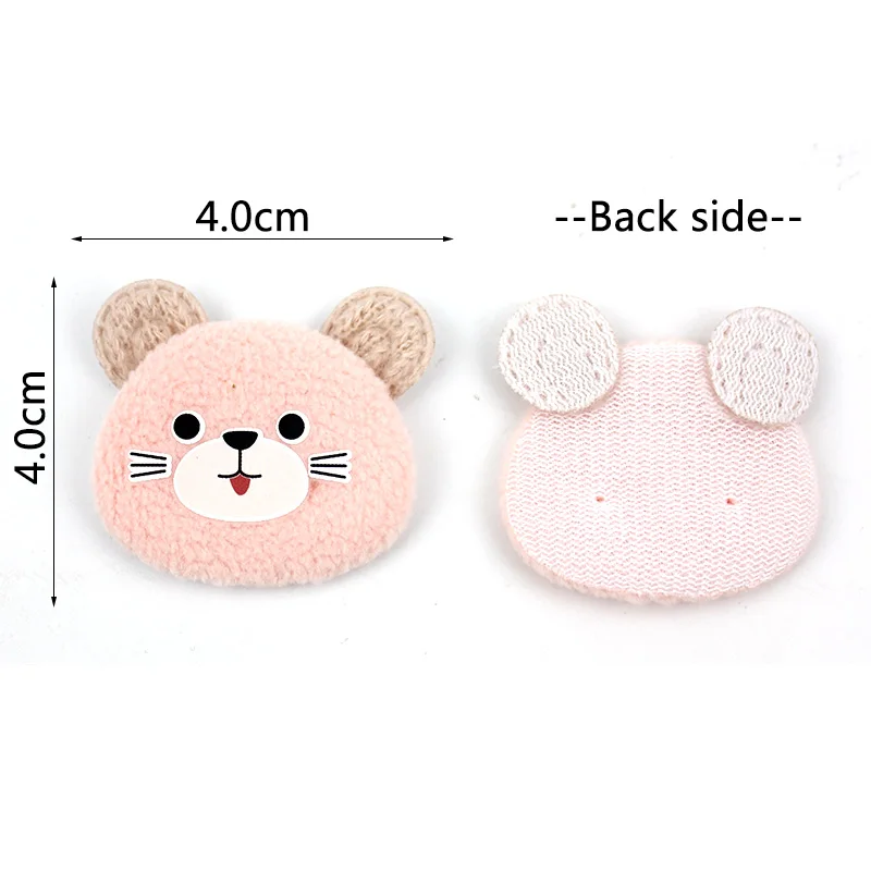 24Pcs 4cm Cartoon Plush Bear Padded Appliques For Headwear Hairpin Handmade Crafts Decor Accessories Bags Clothing Patches