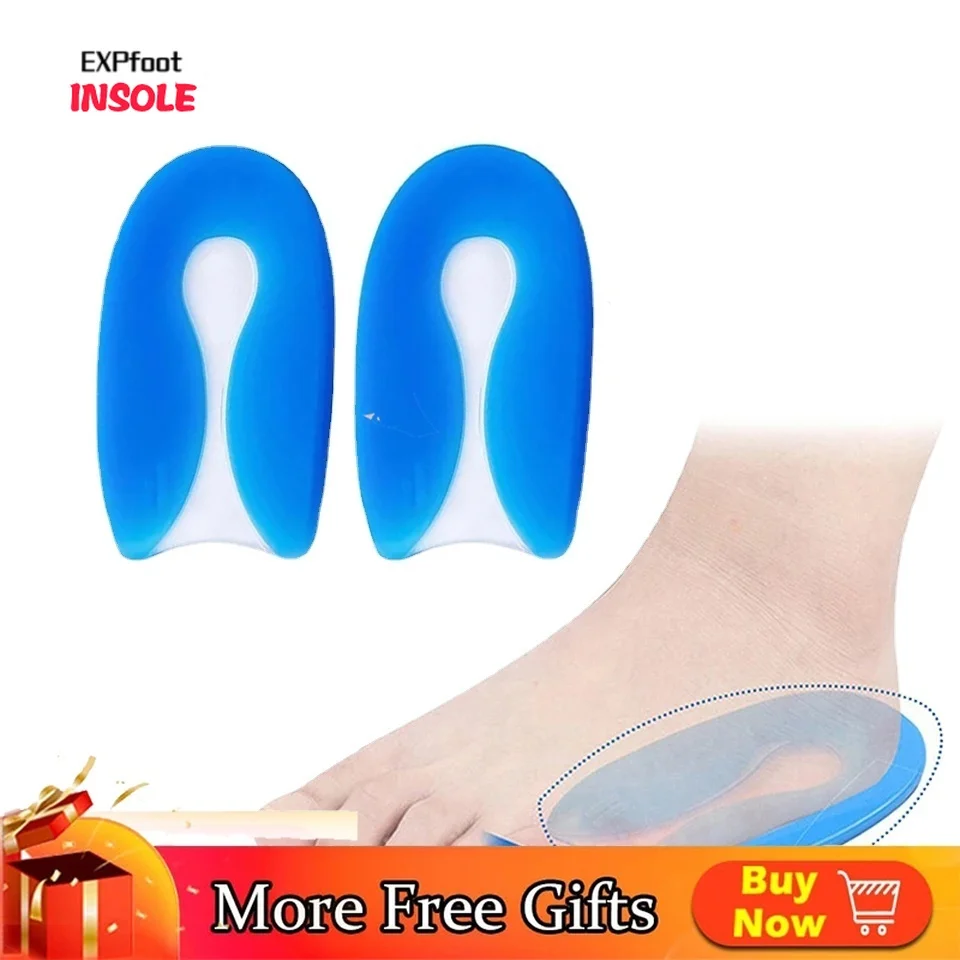 

Silicone Gel Insoles Heel Cushion Soles Relieve Foot Pain Plantar Fasciitis Protectors Spur Support Shoe Pad Feet Care Inserts