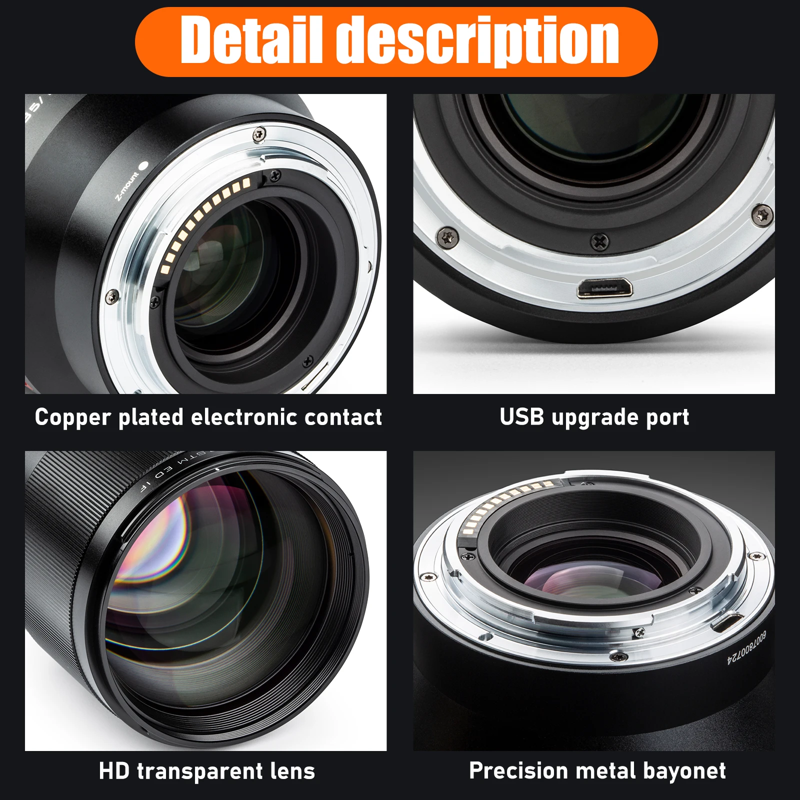 VILTROX 85mm F1.8 Nikon Z Lens Auto Focus Portrait Prime Lens Full Frame for Nikon Z Mount Camera Lens Z5 Z50 Z6 Z6II Z7II Z8
