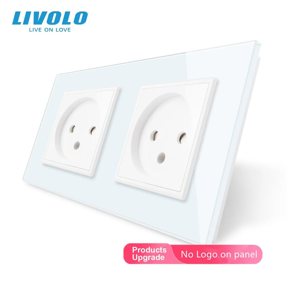 

Original Livolo Double Israel Power Socket, Glass Panel, AC 100~250V 16A Wall Power Socket, VL-C7C2IL-11/12/13/15(4colors)